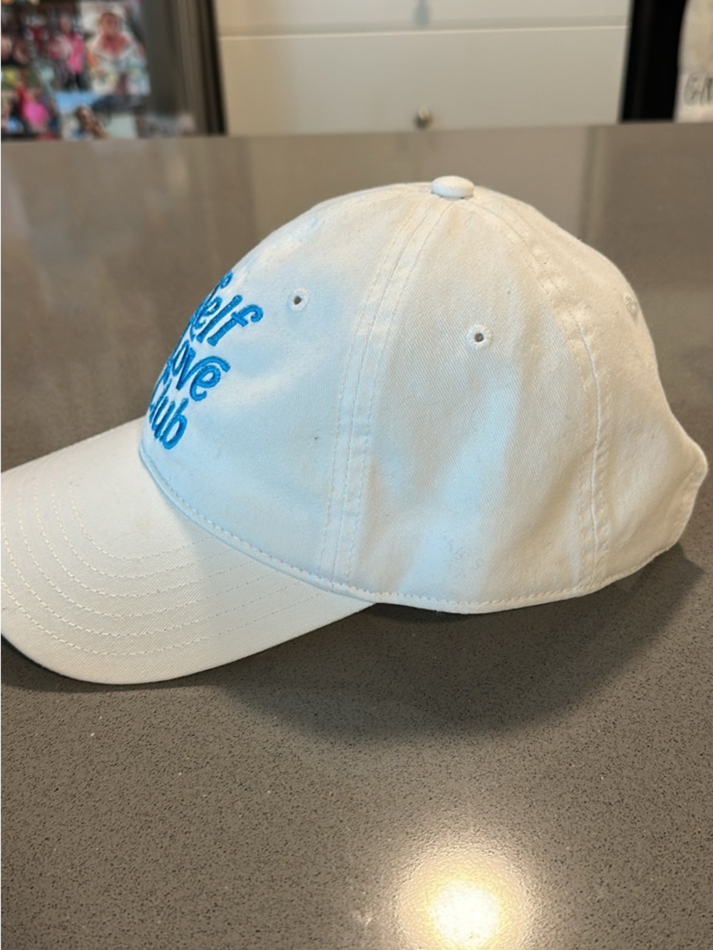 Target White Baseball Cap with Blue "Self Love Club" Embroidery - Picture 2 of 3